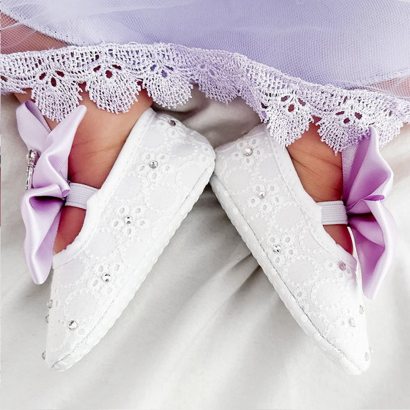 Elegant Violet Color Butterfly Shoes with headband