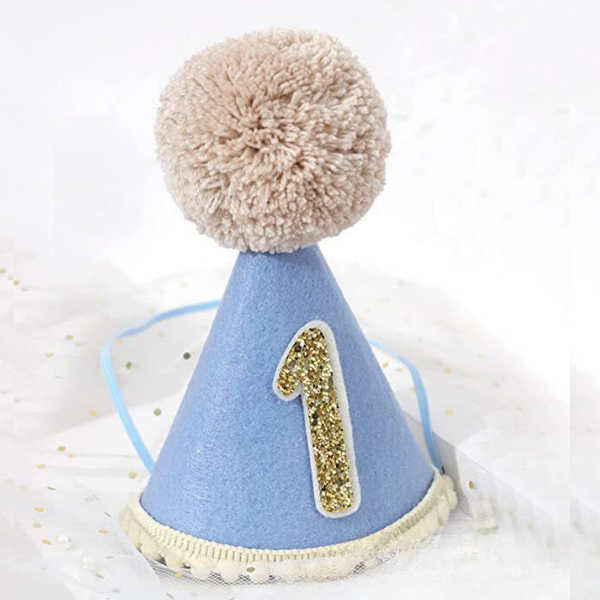 Baby blue birthday cone for 1st,2nd,3rd birthday