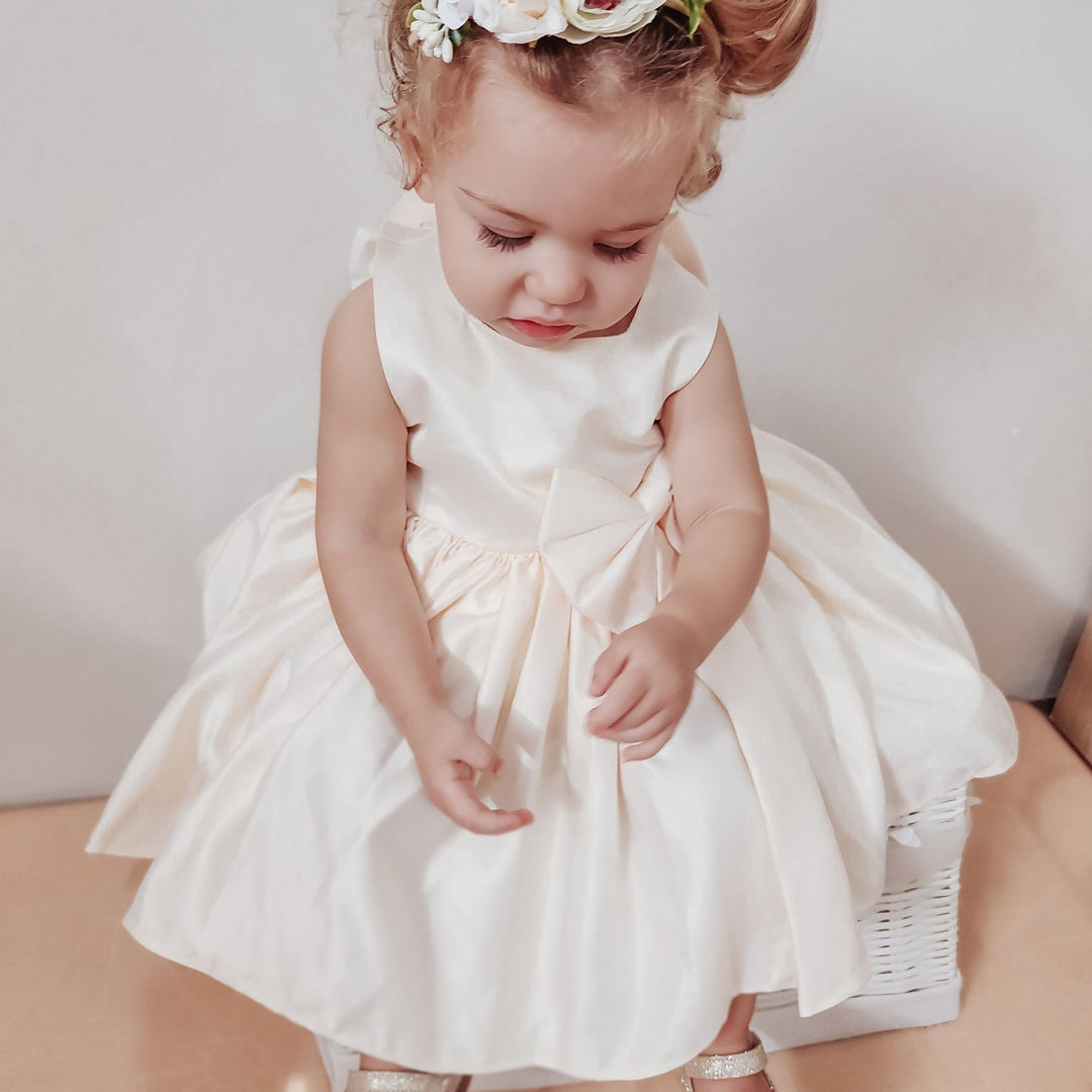 Bow Princess Dress - Champagne