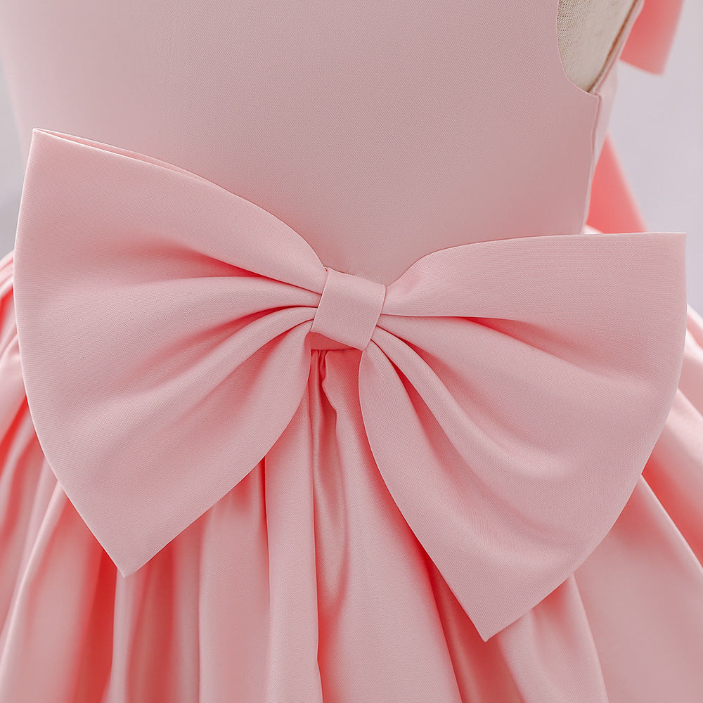 Sleeveless Bow Princess Dress - Pink
