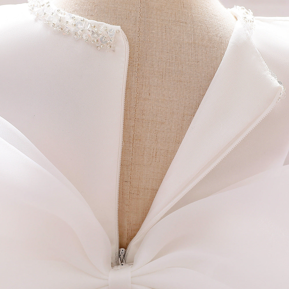 Angelic Grace Chiffon Dress - White