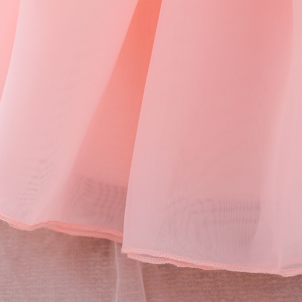 Angelic Grace Chiffon Dress - Pink