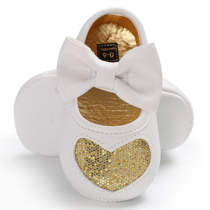 Princess party Gold heart pattern girl shoes