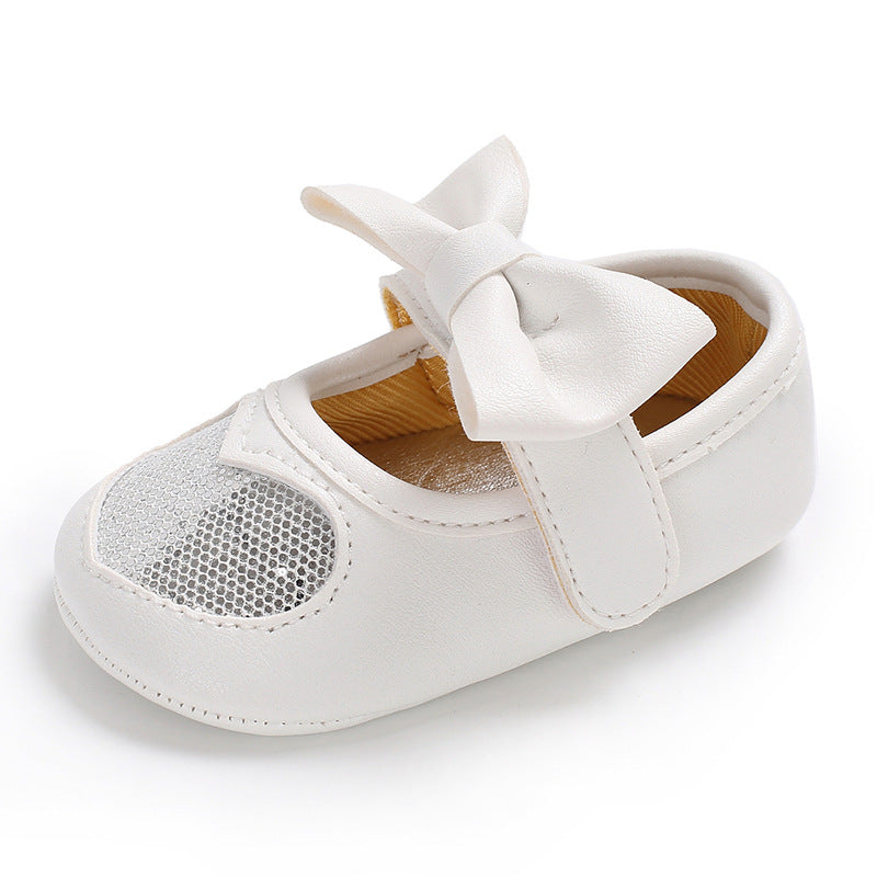 Princess party Silver heart pattern girl shoes