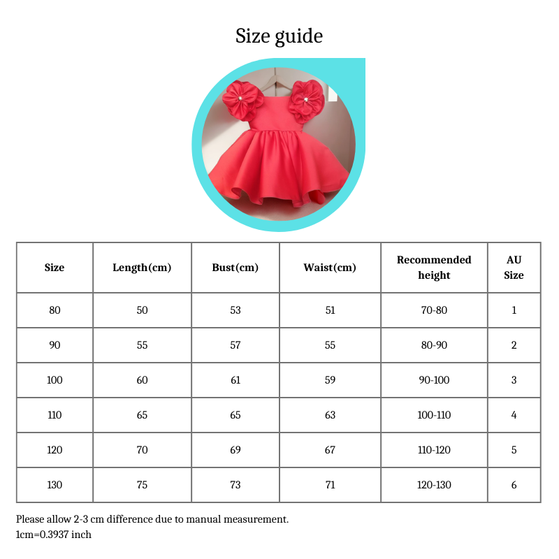 Sweet Blossom Baby Dress with Flower Sleeves- Red