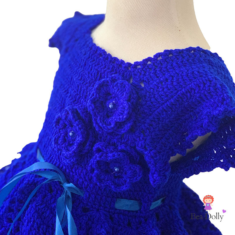 Woolen Petals Crochet Dress