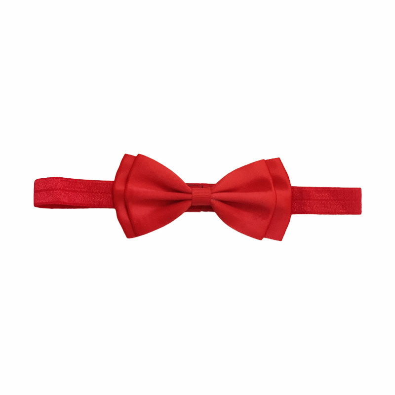 Red satin bow headband