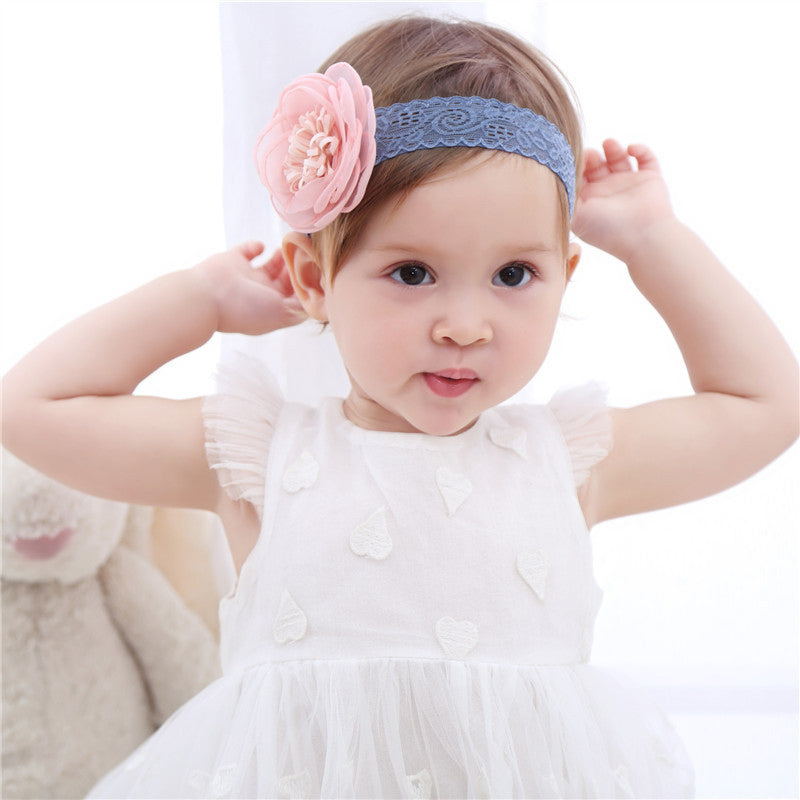 Wedding Birthday or Special Function Toddler Baby Girl Pink Flower Headband
