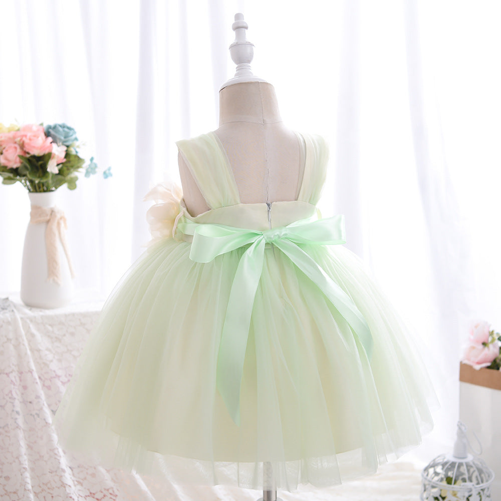 Adorable Tulle Baby Princess Dress with Delicate Flower Attachment
