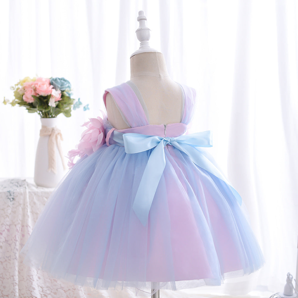 Adorable Tulle Baby Princess Dress with Delicate Flower Attachment